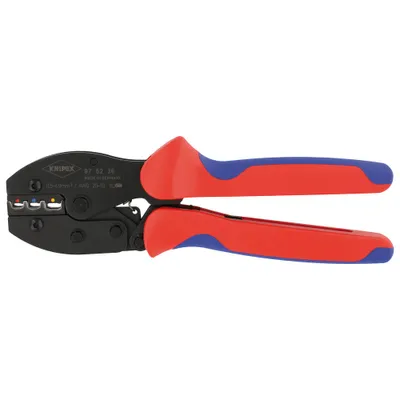 Produktbild von KNIPEX 97 52 36 PreciForce® Crimpzange mit Mehrkomponenten-Hüllen brüniert 220 mm
