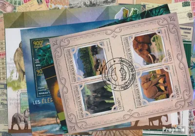 Produktbild von Briefmarken Motive 10 verschiedene Elefanten Blöcke