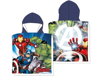 Zdjęcie produktu dla Avengers poncho Miękkie poncho z kapturem dla dzieci Idealne do domu i w podróży