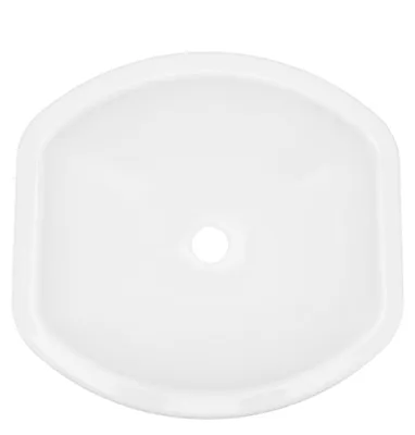 Image de Vasque de lavabo blanche, dimensions 404x384x130 mm, design moderne, en acrylique, avec un trou de vidange de 40 mm, idéale pour les caravanes, les camping-cars, les yachts et les salles de bains