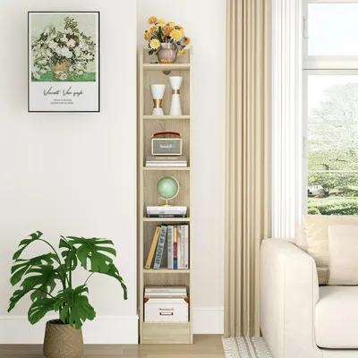 Produktbild von Bücherregal Standregal 6-stöckig 24 x 30 x 169,5 cm Goldeneiche