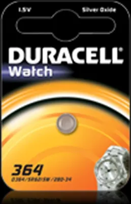 Produktbild von Duracell 364, Einwegbatterie, SR60, Siler-Oxid (S), 1,5 V, 1 Stück(e), Knopf/Münze