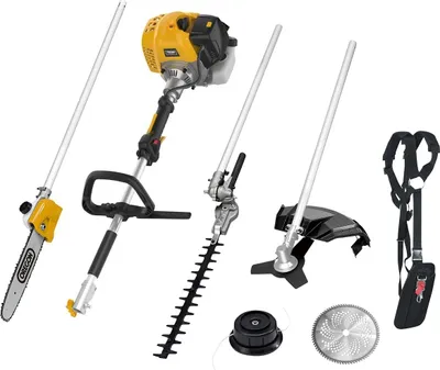Produktbild von TEXAS Benzin Motorsense BCU52M 5in1 Profi Set Rasentrimmer Freischneider Hochentaster Hochheckenschere Kettensäge | 52cm² | 1,7PS | 2-Takt | Profi-Tra