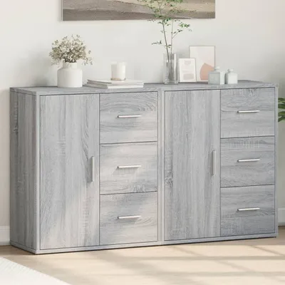 Image de vidaXL Sideboards 2 pcs. Chêne gris Sonoma 60x31x70 cm Bois composite