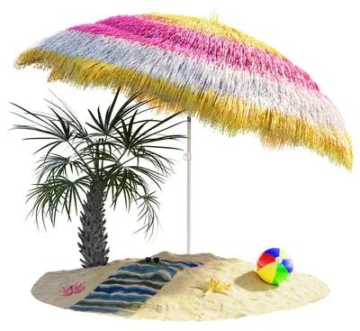 Immagine prodotto di KINGSLEEVE® Ombrellone Stile Hawaii Ø160 cm Inclinabile e Regolabile Parasole da Giardino o Spiaggia Protezione UV 30+