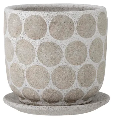 Produktbild von Felan Deko-Blumentopf mit Untertasse, Weiß, Terrakotta