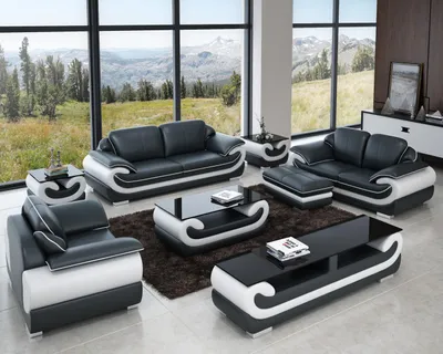 Productafbeelding van Bankstel 3+2+1 zitsplaatsen + hocker, set. Beklede bank, comfortabele bank, designbank