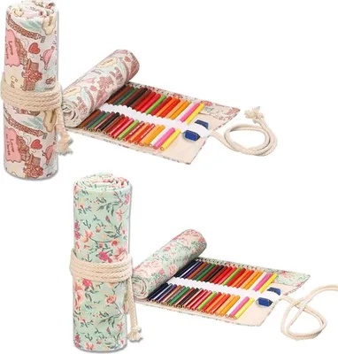 Imagen del producto de Estuches para bolígrafos de lona, con 36 compartimentos, paquete de 2