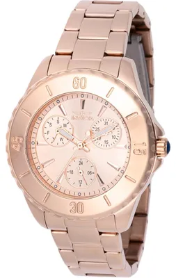 Produktbild von Invicta Angel 48403 Damenarmbanduhr - Quartz Bewegung - Edelstahl mit Roségoldenem Zifferblatt - 38 mm