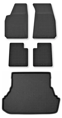 Productafbeelding van Rubberen automatten + kofferbakmat voor Toyota Avensis I T22 1997-2003 (sedan) – 5-delig, zwart, op maat – Wielganizator Semi-Universal