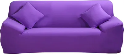 Produktbild von ele ELEOPTION Sofahusse Stretchhusse Sofabezug Polyester Rippstrick (Lila, 3 Sitzer für Sofalänge 185-230cm)