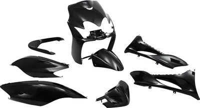 Image de STR8 Kit d'habillage complet 9 pièces, noir compatible avec MBK Mach-G / Yamaha Jog-R