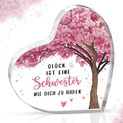 Immagine prodotto di Piccola scultura a forma di cuore in acrilico, ideale come regalo per la sorella, per il compleanno, per Natale o come elemento decorativo per la casa