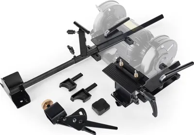 Produktbild von Schärf- und Schleifvorrichtung für Doppelschleifer - Zubehör-Set - Für 150/200 mm - Plattform & Gehrungsführung - Werkzeugauflage & Einstelllehre - Für Meißel & Drechselwerkzeuge