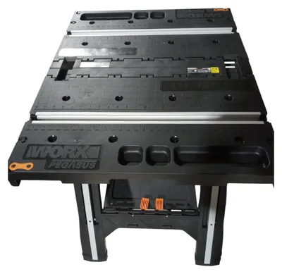 Produktbild von WORX PEGASUS WX051 mobile multifunktionale Werkbank - hochwertiger Arbeitstisch klappbar für die Werkstatt, max. Belastung 450kg – inkl. Schnellklemmvorrichtung – hohe Stabilität & große Arbeitsfläche