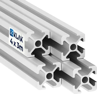 Produktbild von KLAK 20 - Aluprofil 4 Stück 20x20mm 3m System-, Montage-, Konstruktionsprofil Nut 6