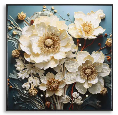 Produktbild von Wandbild Narcy, Canvas Metall Holz, 82x82 cm, Multicolor, Mauro Ferretti