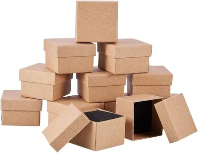24 Stück Kraftkarton Geschenkdosen für Schmuck kleine Geschenkverpackung 5x5x3cm