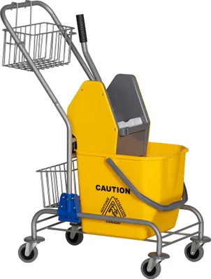 Produktbild von Reinigungseimer, Wischmoppeimer, rollbar, Kunststoff, Metallgriff, Gelb