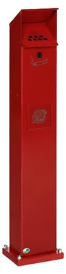 Produktbild von Kombiascher Standsäule für Außenbereich | HxBxT 115x18x15cm | Verzinkter Stahl | Rot