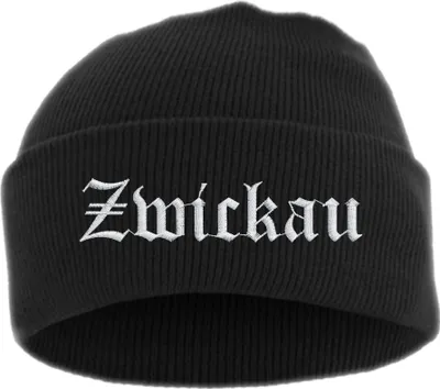 Produktbild von Zwickau Umschlagmütze - Altdeutsch - Bestickt - Mütze mit breitem Umschlag Einheitsgröße Schwarz