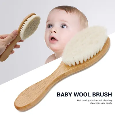 Produktbild von Ziegenhaarbürste Baby mit Holzgriff, superweich