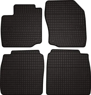 Produktbild von Gummifußmatten passend für Honda Civic IX (Schrägheck, Bj. 2012-2016) – schwarz, passgenau, mit Befestigungen set 4 Stk. - Gummi-Automatten