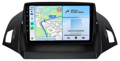 Immagine prodotto di Autoradio Android da 9 pollici con 6 altoparlanti e 128 GB per Ford Kuga 2012-2018 Escape: CarPlay wireless, Android Auto, 4G, WiFi, navigatore GPS, processore a 8 core, RDS, DSP, DAB+, Bluetooth