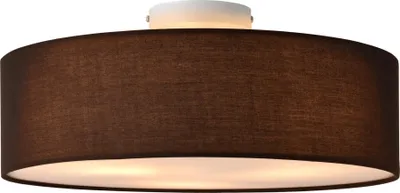 Produktbild von Deckenleuchte Omaha 3 x E27 Deckenlampe 3-Flammig Durchmesser 45 cm Kunststoff Textiloptik Organza Braun/Weiß [lux.pro]
