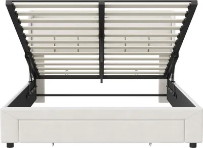 Produktbild von ProximaX Polsterbett 140x200cm mit Lattenrost, Hydraulisches Boxspringbett mit Stauraum, Stauraumbett Doppelbett mit Stauraumkopfteil und LED, Samt