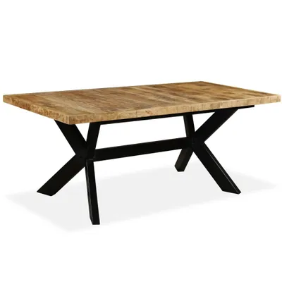 Produktbild von vidaXL Esstisch Massivholz Mango und Stahlgestell 180 cm