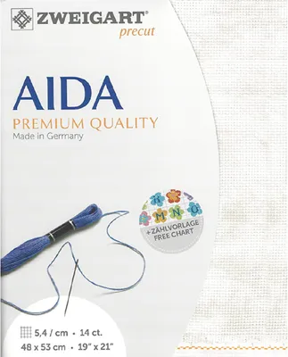 Immagine prodotto di AIDA Zweigart pretagliata 14 ct. Star Aida 3706 colore 1079 Vintage dune, tessuto contato per punto croce 48x53cm