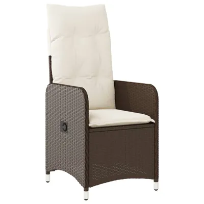Produktbild von vidaXL Gartensessel Verstellbar mit Kissen Braun Poly Rattan