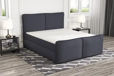 Produktbild von Boxspringbett KEDO 140x200 mit 2 Bettkästen, Bonell-Matratze und Topper. Möbel vom Hersteller- Handarbeit! Bett Komplett-Set mit Matratze, Bettkasten & Kopfteil. Modern und robust.