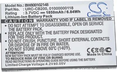 Produktbild von vhbw Akku Ersatz für Sonos 01000000118, URC-CB200 für Fernbedienung Remote Control (2000 mAh, 3,7 V, Li-Ion)