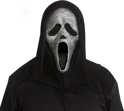 Produktbild von Original Ghost Face Scream Maske mit Strass und Glitzer-Kapuze