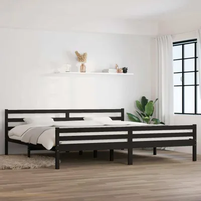 Obrázek produktu pro The Living Store Postel z masivu černá 200x200 cm