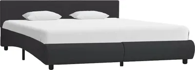 Image de Cadre de lit avec LED sans matelas noir 160x200 cm