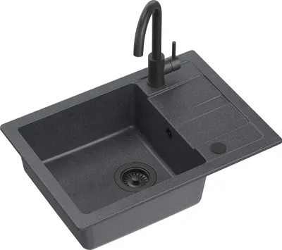 Produktbild von QUADRON Granitspüle Spülbecken Spüle Küche Granit | Größe 62 x 44 x 17,5 cm Beige | GO SMART Granitspüle Einzelbecken-Spüle | Einbauspüle mit Küchenarmatur