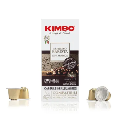 Immagine prodotto di Kimbo, Espresso Barista 100% Arabica, 200 Capsule Caffè in Alluminio Compatibili Nespresso®* Original®*, Intensità 9/13, Tostatura Medio-Scura, 20x10