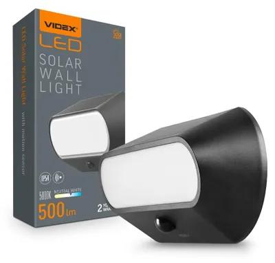 Immagine prodotto di VIDEX Applique solare a LED con rilevatore di movimento, nero, classe di protezione IP54, 500 lm