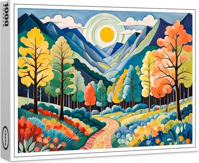 Produktbild von raxxa Premium-Puzzle "Mountainous Autumn Landscape with Trail", 1000 Teile