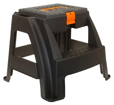 Produktbild von Tragbarer Fußhocker Fußtritt Sitzhocker Hocker mit Staufach H43cm