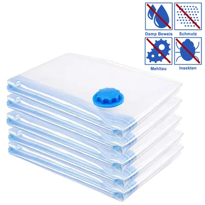 Produktbild von Fiqops 6 Stücke Aufbewahrungsbeutel Vakuumbeutel für Garderobe Vakuumtasche Vakuum Tasche 100x120cm