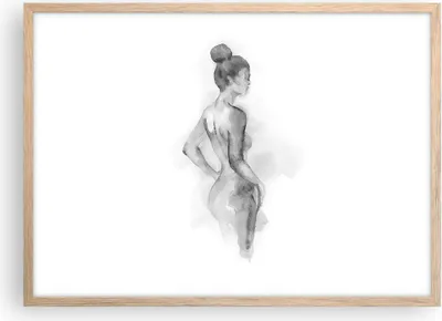 Produktbild von Gerahmtes Poster - Rahmen in heller Eiche - Frau Körper Stück - 70x50 cm - Wand Bild - Wanddeko - Wandbilder - Kunstposter - Wandposter - Bilderrahmen - Bilder - Kunstdruck - P2NAA70x50-4995