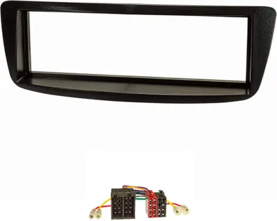 Produktbild von Radioblende Set kompatibel mit Citroen C1 Peugeot 107 schwarz mit Radioadapter ISO