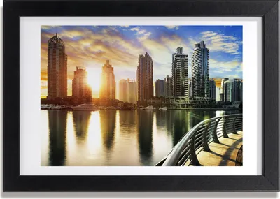 Produktbild von Bild 30x20 MDF-Rahmen, Wandkunst Dubai Sonnenuntergang