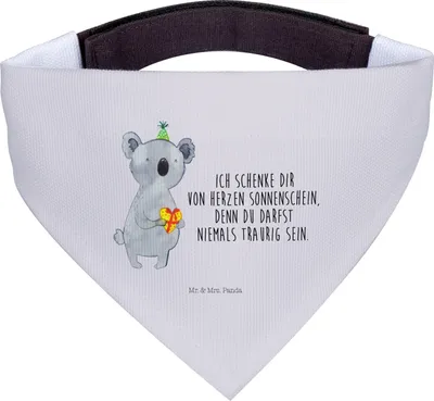 Produktbild von Mr. & Mrs. Panda Tuch Koala Geschenk - Grau Pastell - Halstuch, Hunde-Halstuch, Hunde Bandana, Party, Hund, Geburtstag, Hundehalstuch