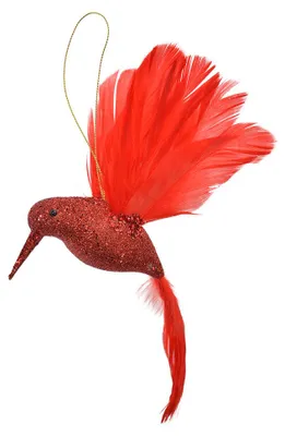 Image de Clayre & Eef Pendentif de Noël oiseau 22x5x15 cm rouge plastique
