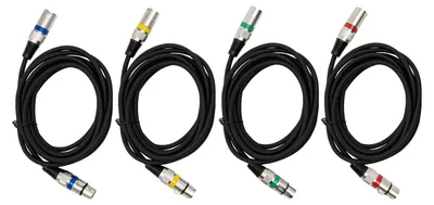 Immagine prodotto di Cavo DMX, lunghezza 3 m, confezione da 4, nero